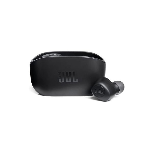 JBL Wave 100TWS Wireless Bluetooth Earbuds – Deep Bass, 5H Playtime, USB-C Charging, Black