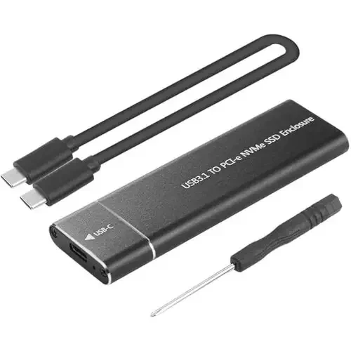 M.2 NVMe SSD Enclosure Ultrathin Type-C USB 3.1 to PCIe NVMe SSD Enclosure for PC – High-Speed Data Transfer, Portable Storage Solution